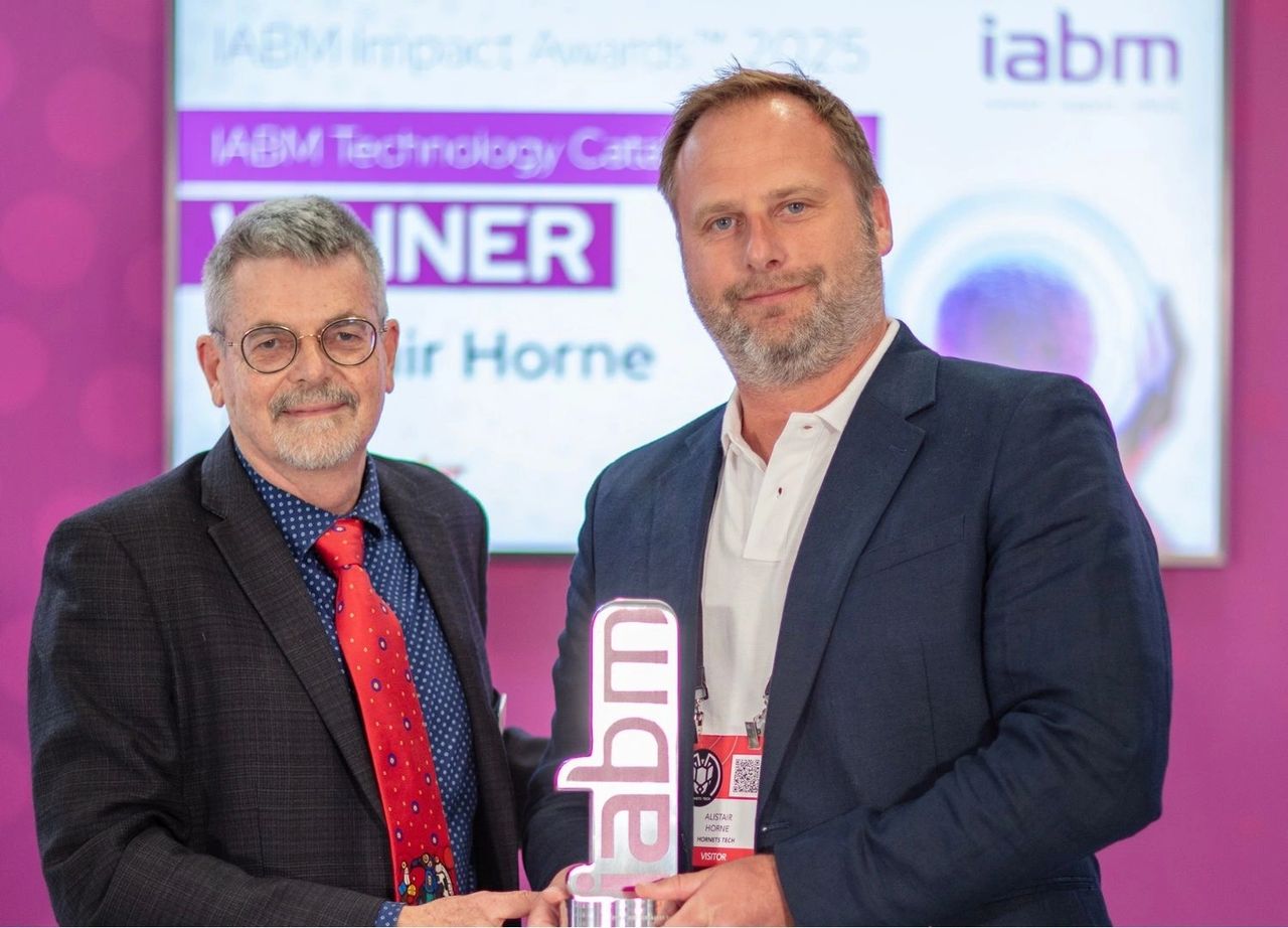 Alistair Horne celebrates winning IABM Technology Catalyst Award